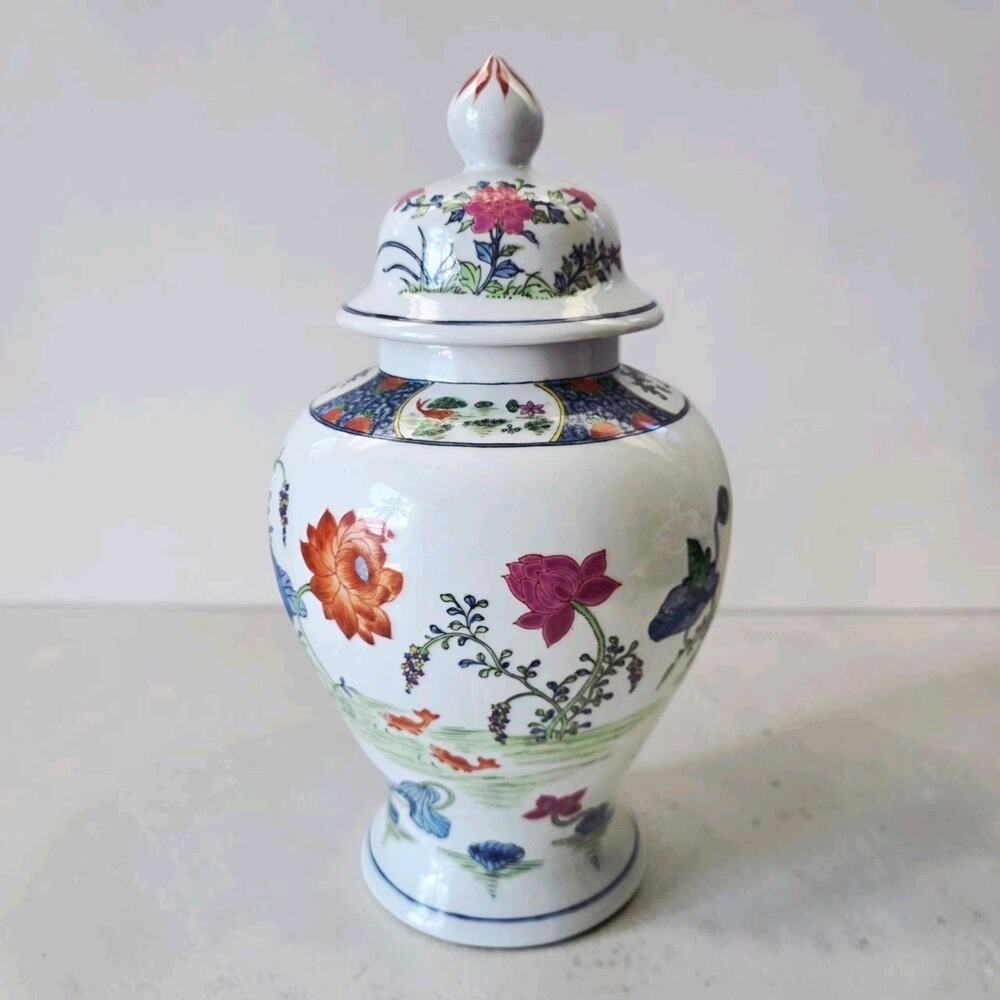 Vintage Hand Painted Canton Ware Hong Kong Japanese Porcelain Bird Figurine 12"